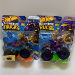 Hot Wheels Monster Trucks Set - Blue and Purple